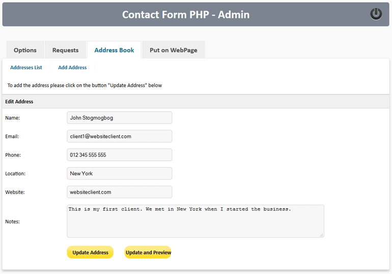 Contact Form PHP - edit address