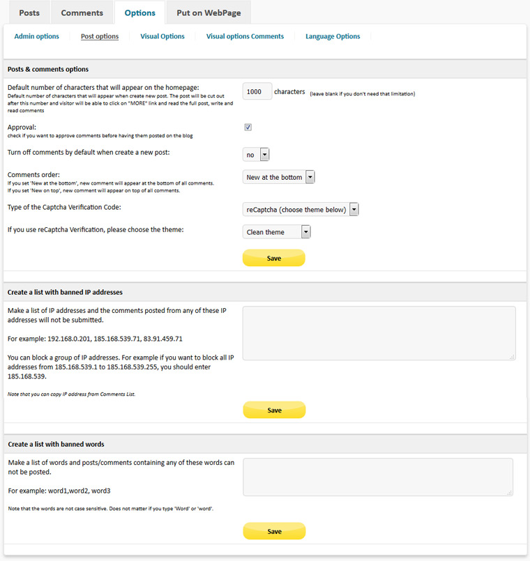 Simple Blog PHP post and comments options
