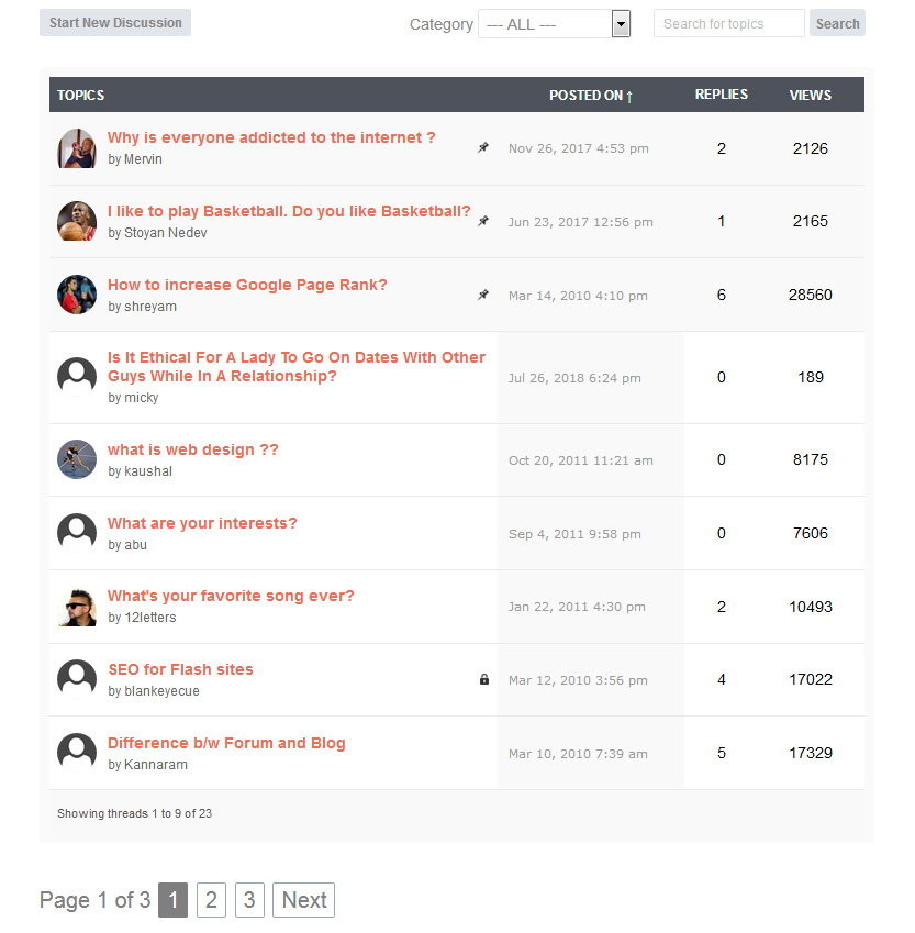 Simple Forum PHP script demo